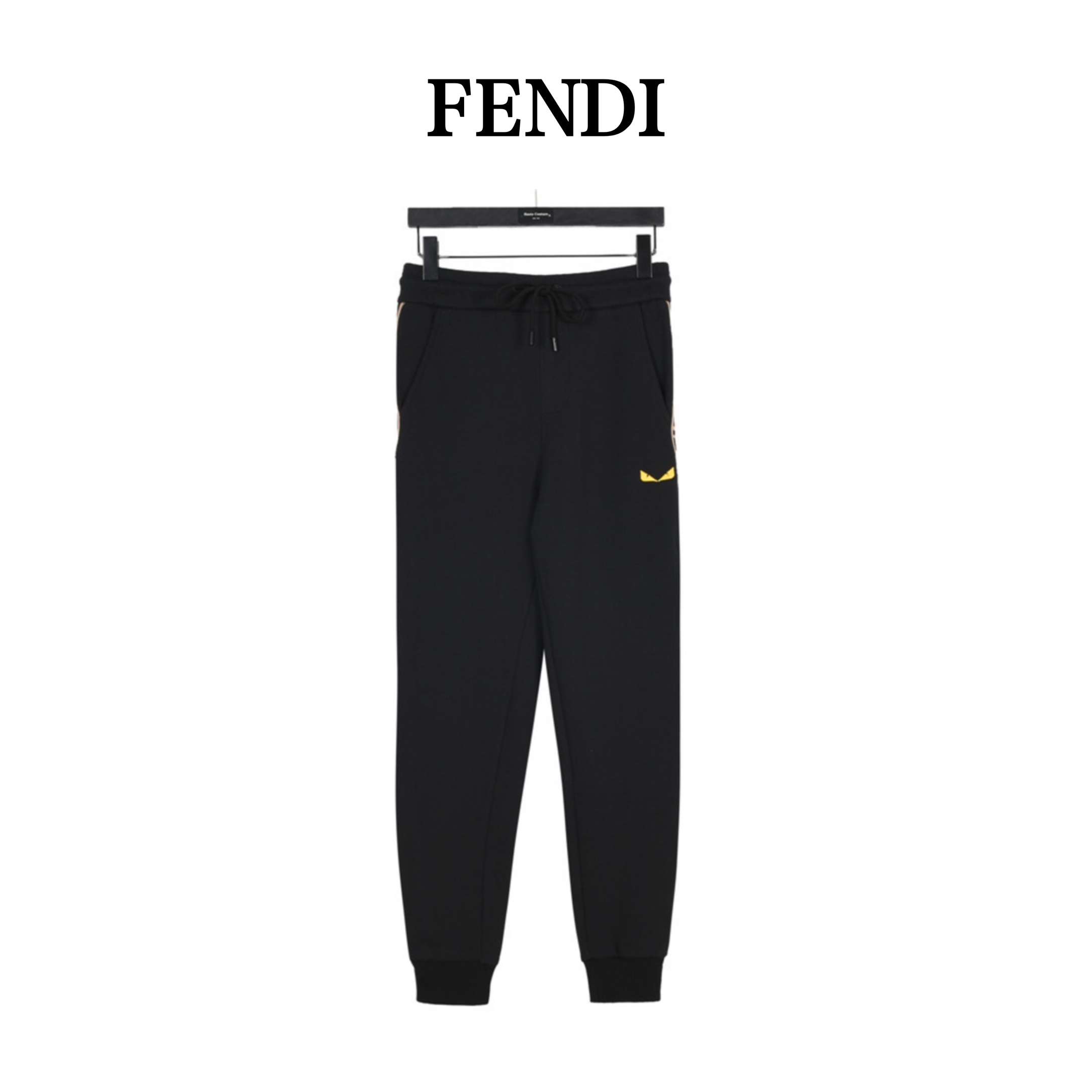 Fendi/芬迪 小眼镜刺绣双F织带卫裤