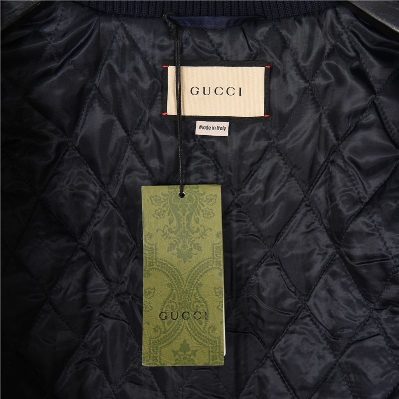 Gucci/古驰 24Fw 饰GG尼龙帆布拼色棉衣夹克外套