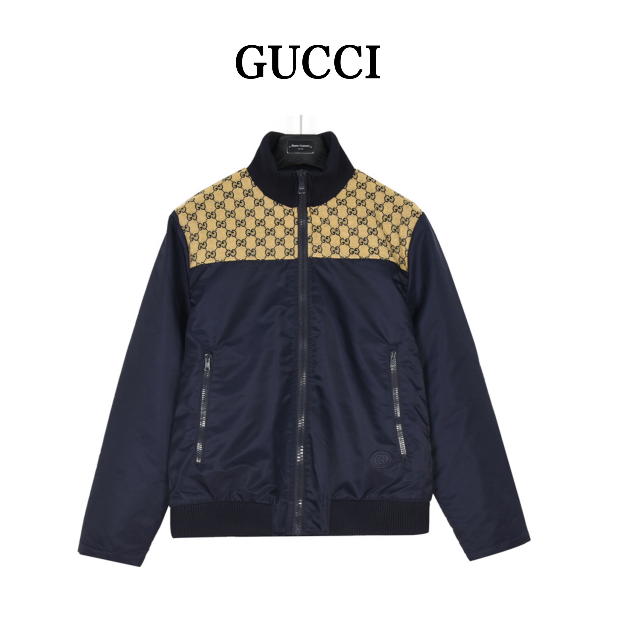 Gucci/古驰 24Fw 饰GG尼龙帆布拼色棉衣夹克外套