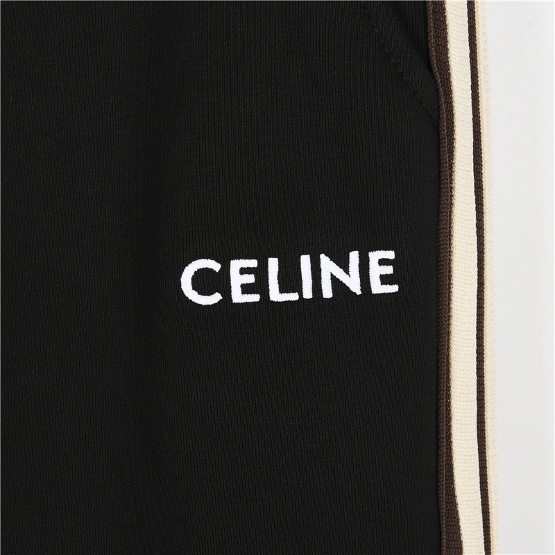 Celine/赛琳侧边织带刺绣标识束脚加绒长裤 Celine赛琳侧边织带刺绣标识束脚加绒长裤