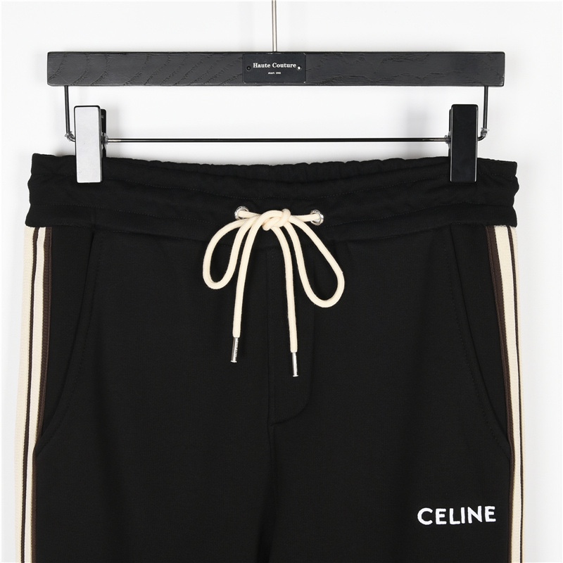 Celine/赛琳侧边织带刺绣标识束脚加绒长裤 Celine赛琳侧边织带刺绣标识束脚加绒长裤