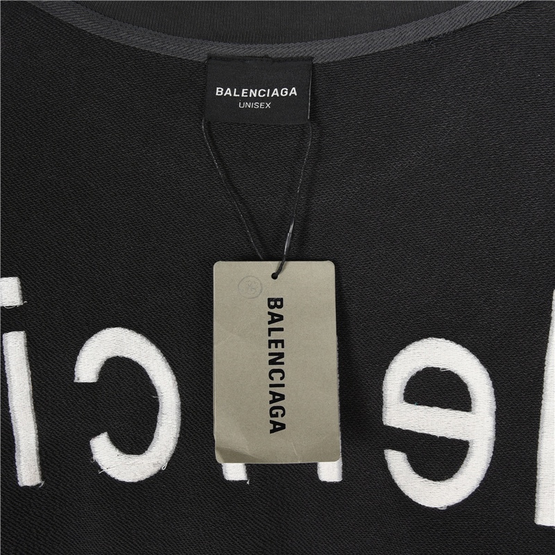 Balenciaga/巴黎世家连体无接缝网址刺绣圆领卫衣