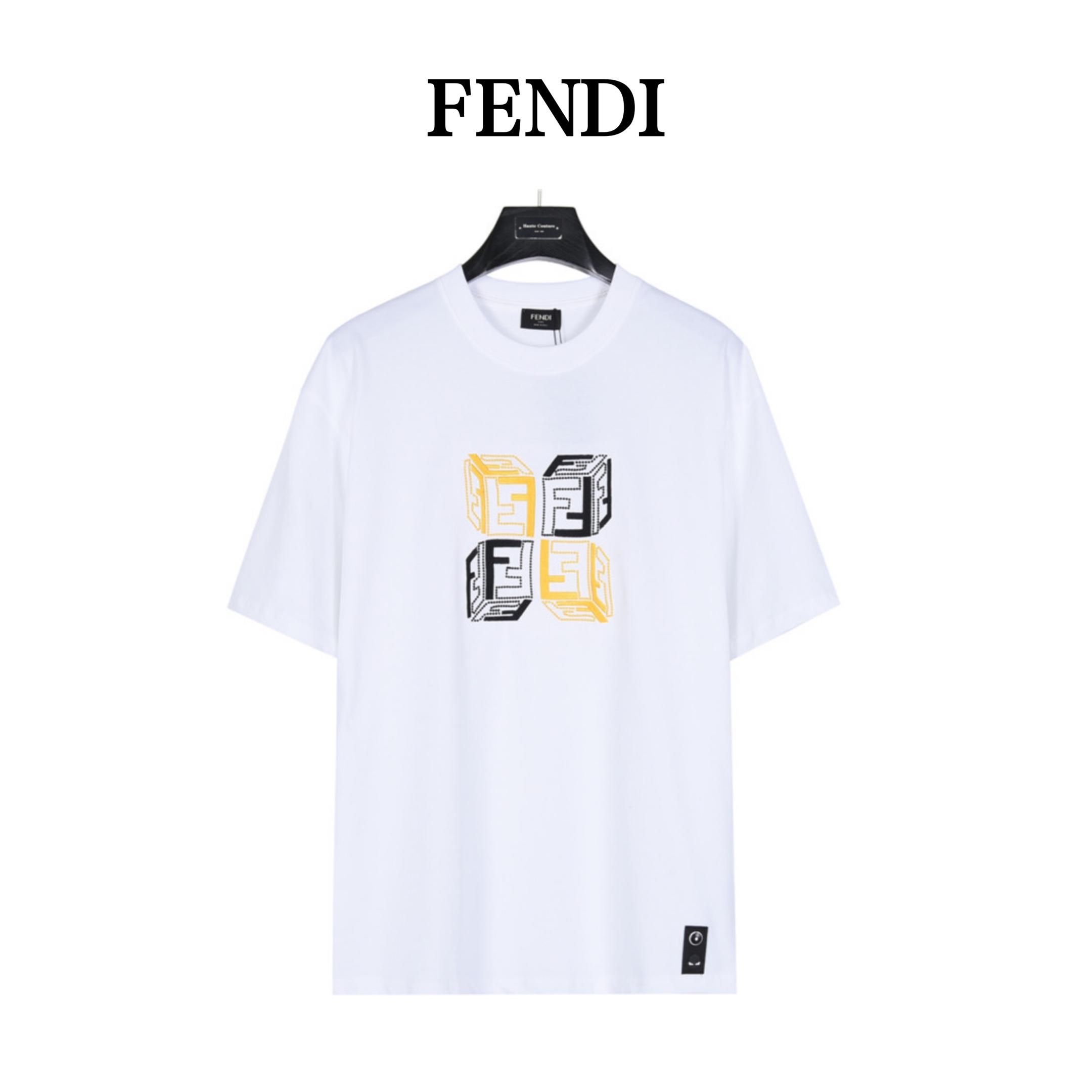 160 Fendi/芬迪双F刺绣魔方短袖 简约百搭 让你上身时尚大气又不失时髦感