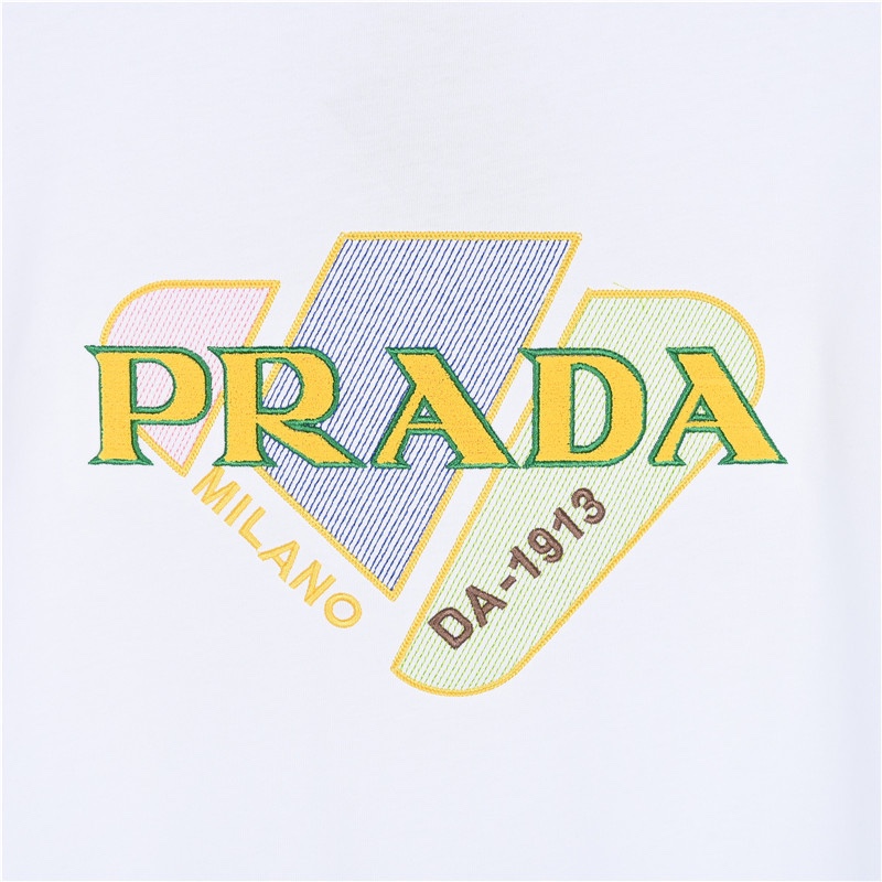 PRADA/普拉达拼色LOGO字母短袖 基础百搭的简约款短袖TEE