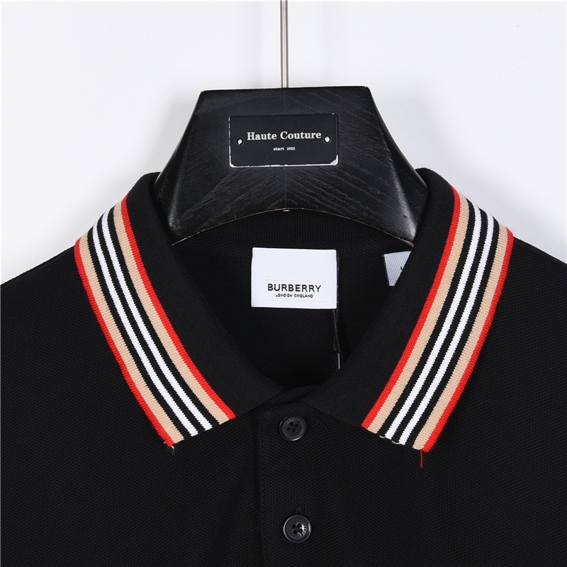 Burberry/巴宝莉 经典领口条纹标识刺绣短袖Polo衫
