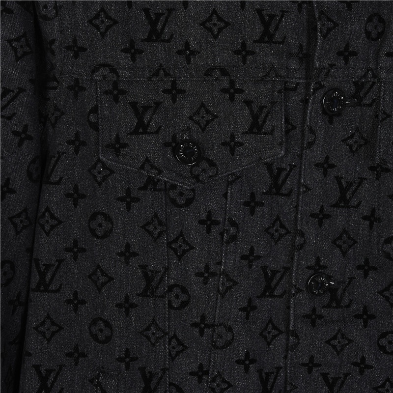 LouisVuitton/路易威登满logo字母植绒牛仔外套