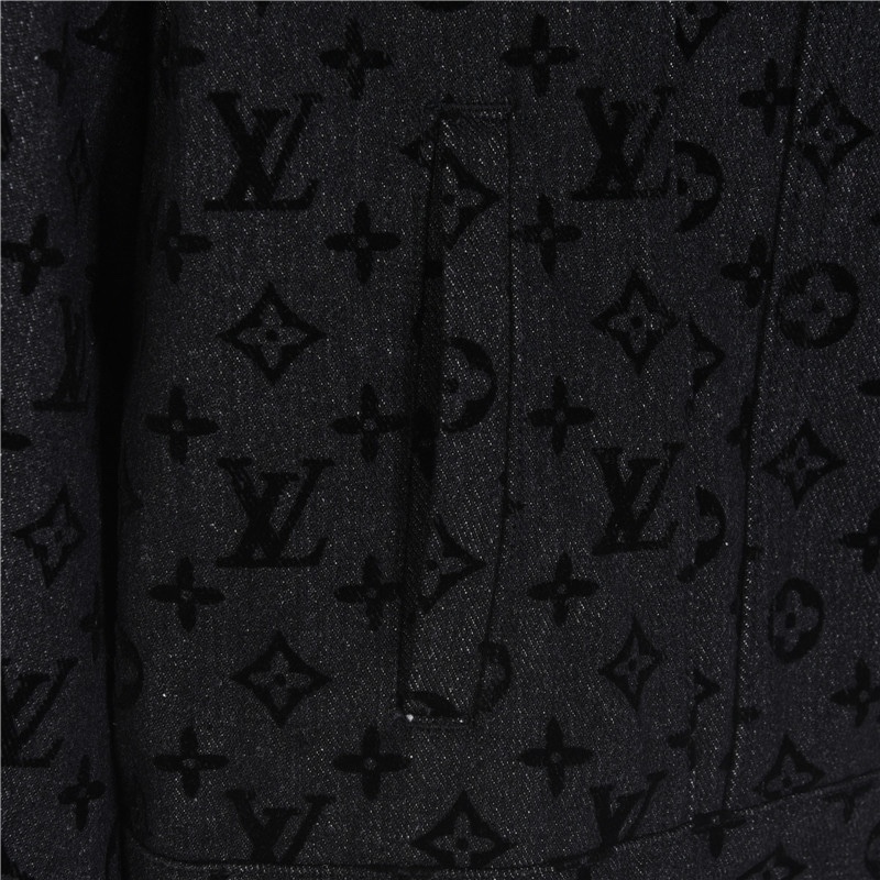 LouisVuitton/路易威登满logo字母植绒牛仔外套