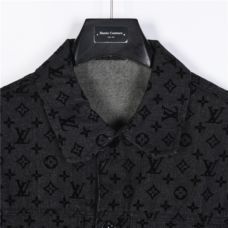 LouisVuitton/路易威登满logo字母植绒牛仔外套