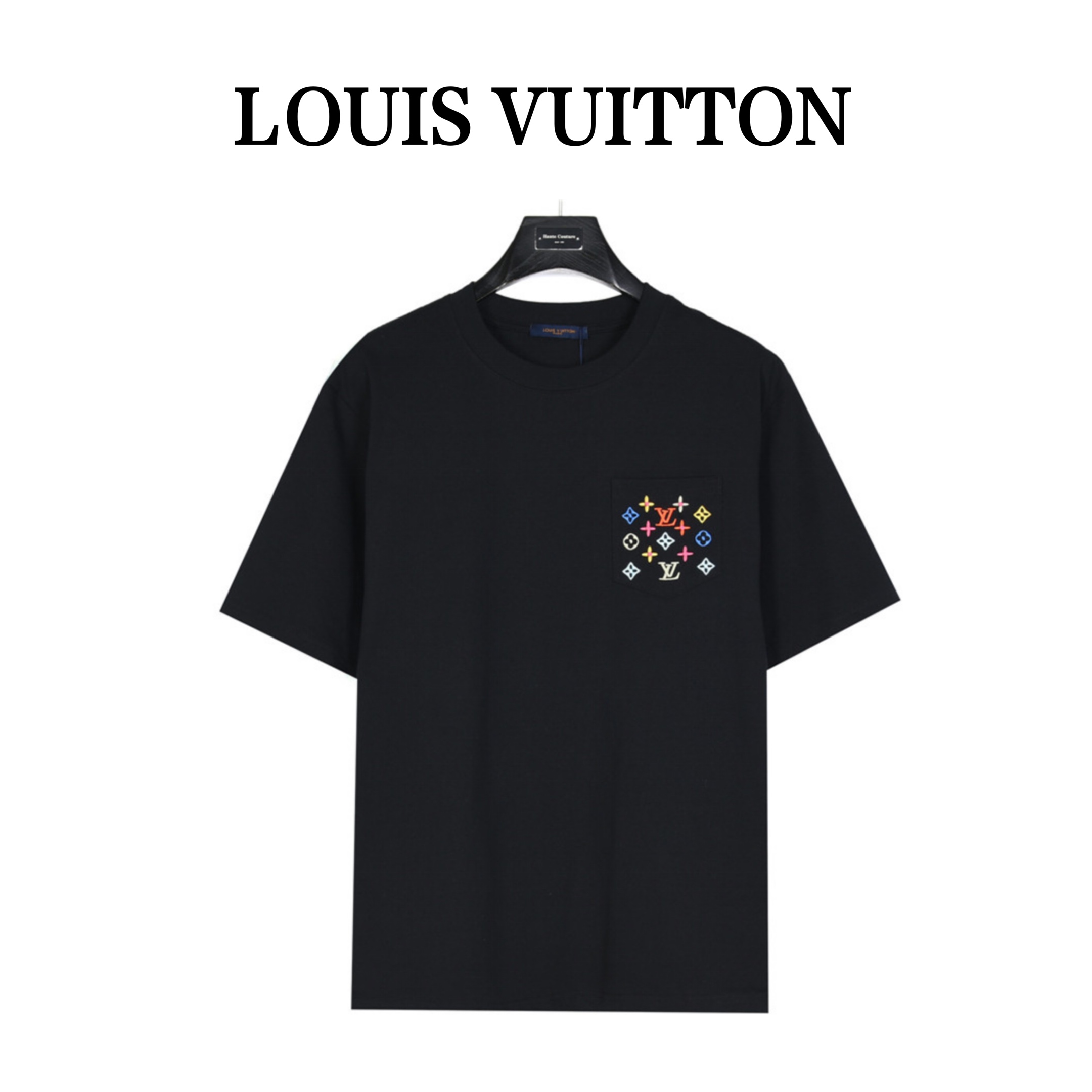 Louis Vuitton/路易威登 口袋缤纷老花七彩刺绣短袖T恤