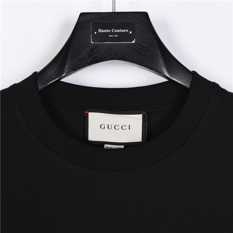 160 Gucci/古驰 24ss 互扣式双G字母发泡印花短袖T恤