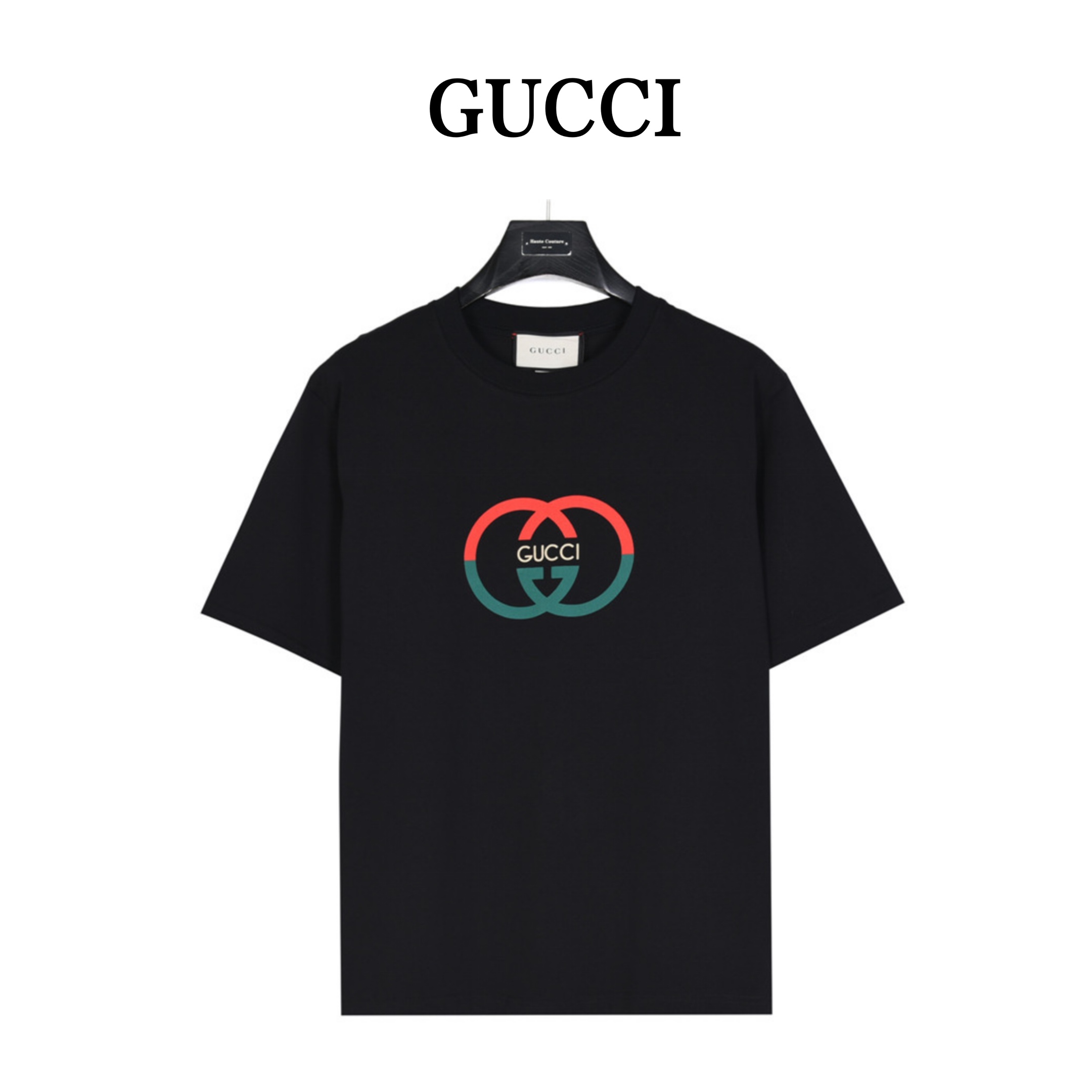 160 Gucci/古驰 24ss 互扣式双G字母发泡印花短袖T恤