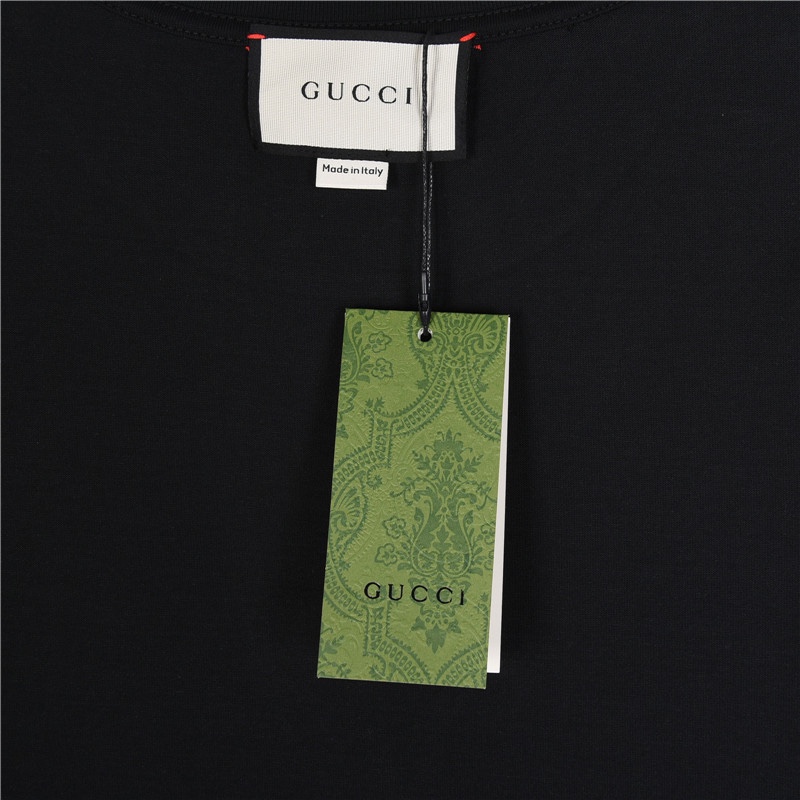 160 Gucci/古驰 24ss 双G互扣logo发泡印花短袖T恤