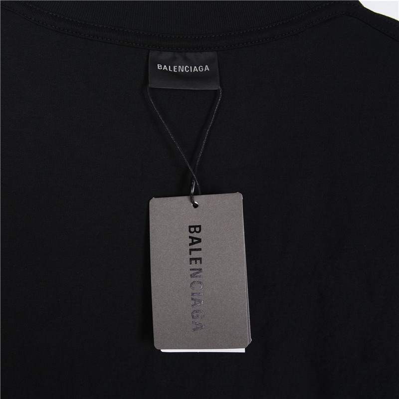 巴黎世家/Balenciaga 24ss 禁停logo龟裂纹印花反车漫威联名短袖T恤