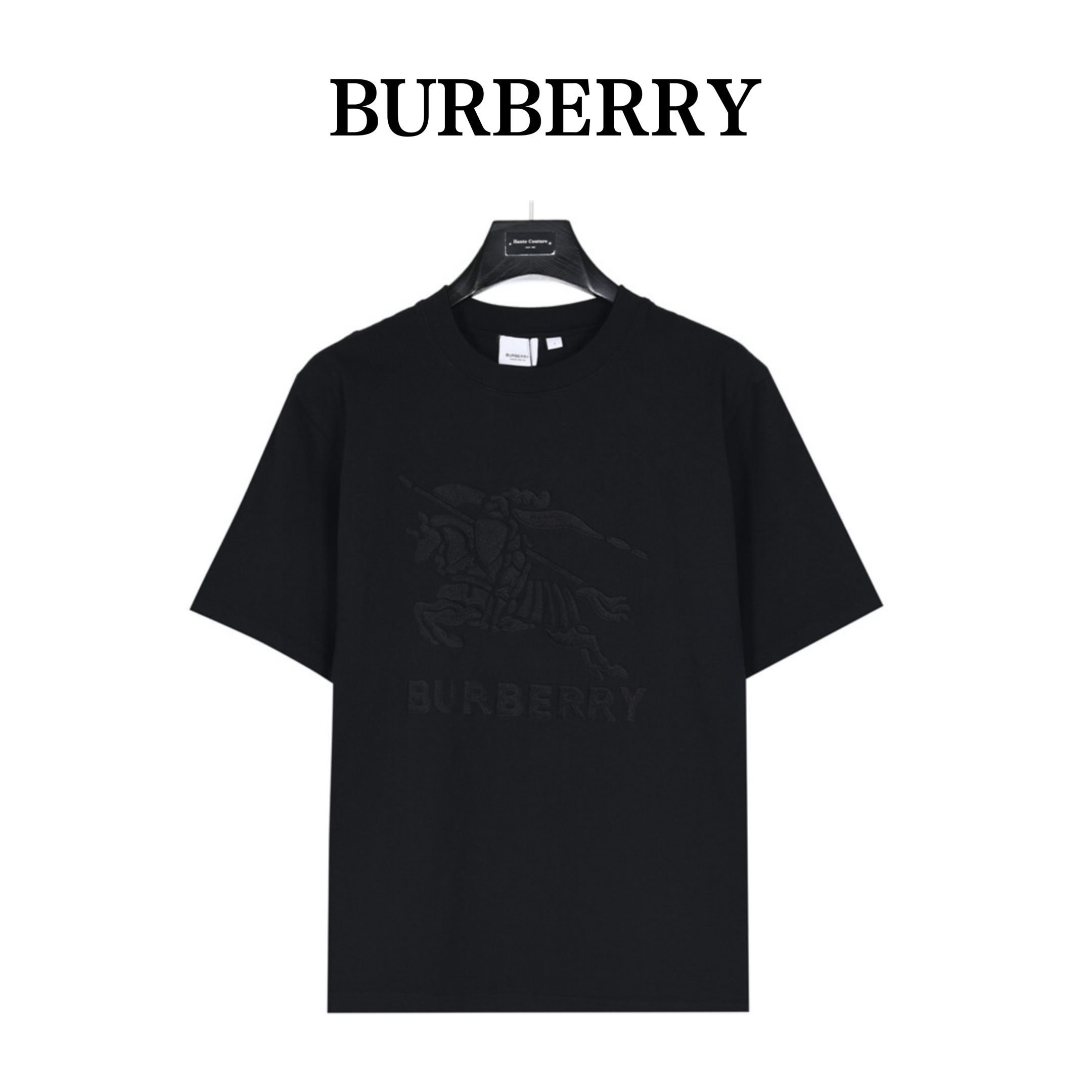 Burberry/巴宝莉 浮雕刺绣立体凹凸战马短袖T恤