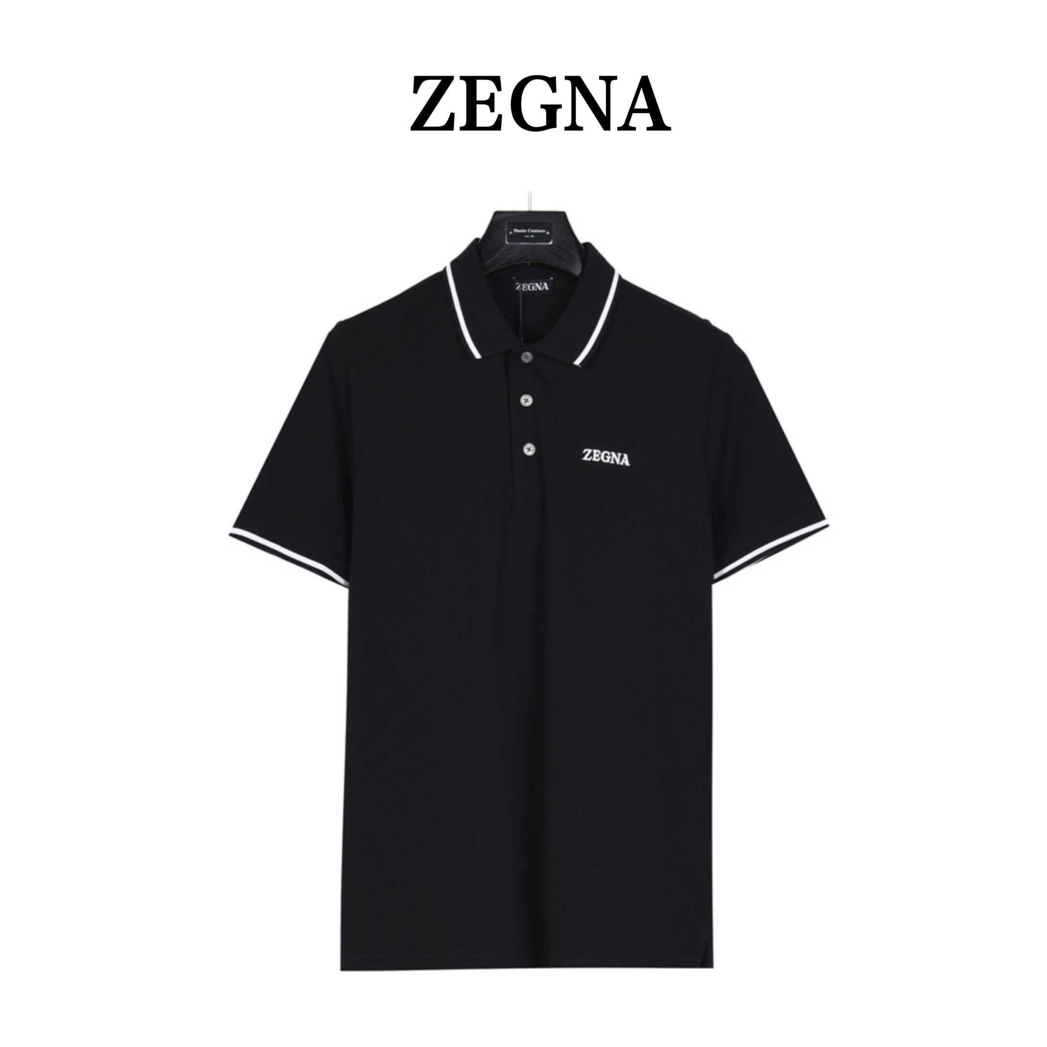 Zegna/杰尼亚经典胸口字母刺绣Polo衫 网红明星同款采用经典标识立体刺绣