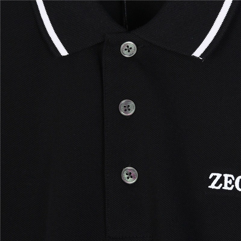 Zegna/杰尼亚经典胸口字母刺绣Polo衫 网红明星同款采用经典标识立体刺绣