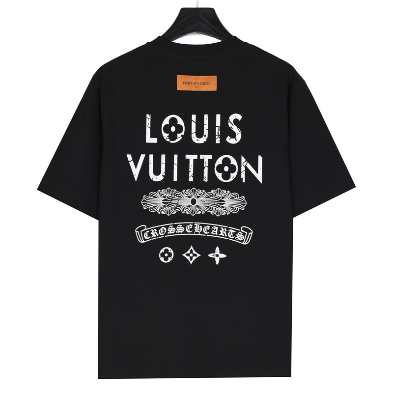 160 Louis Vuitton & Chrome Hearts 联名款logo字母印花短袖T恤