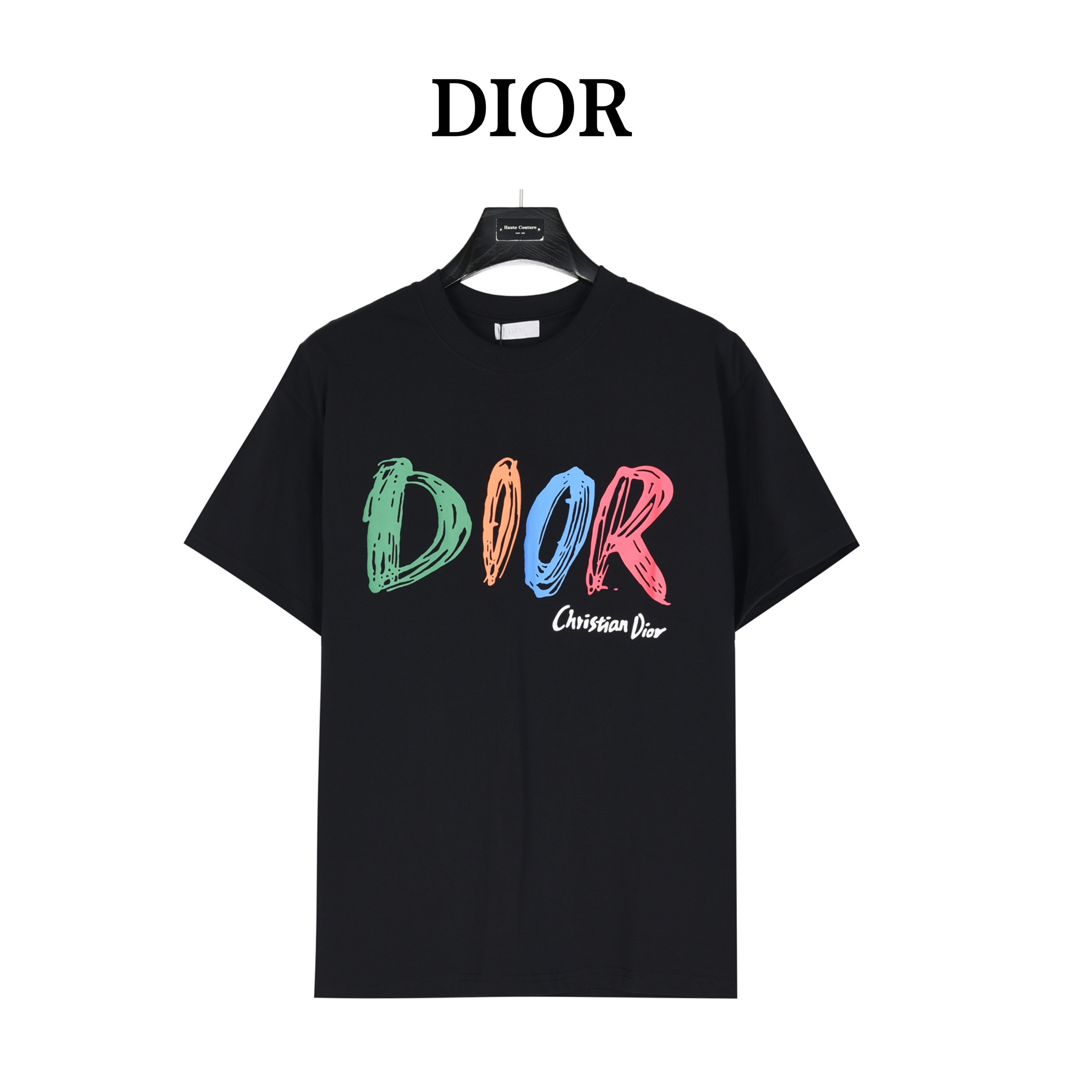 160 Dior/ 迪奥 手绘logo涂鸦灵感短袖T恤 男女同款