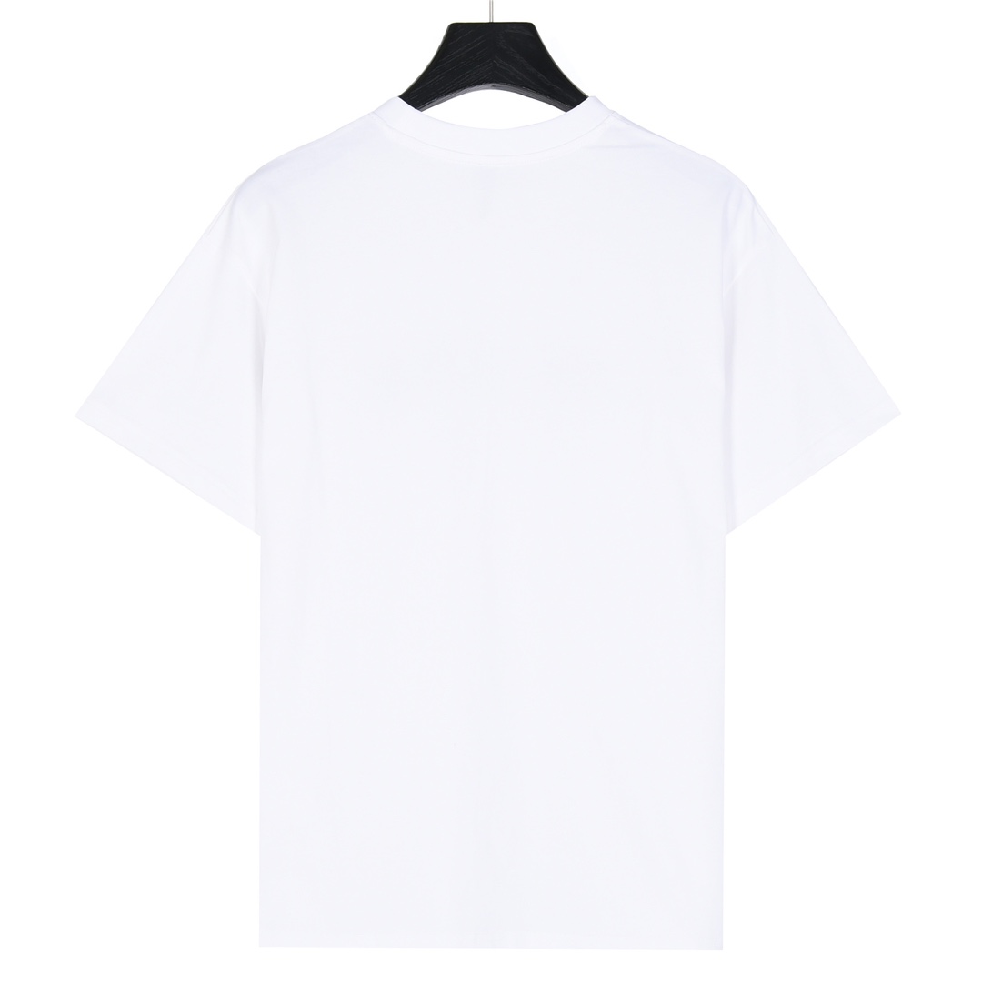 Prada/普拉达 金属三角标及贴布刺绣短袖T恤白色-Chinese UA Cheap High Quatity Brand Clothes Bags handbags Sneakers wholesale wholesaler seller from China Factory suppliers Fashion Clothing Shoes best Quality Beautiful Price Prada/普拉达 金属三角标及贴布刺绣短袖T恤白色