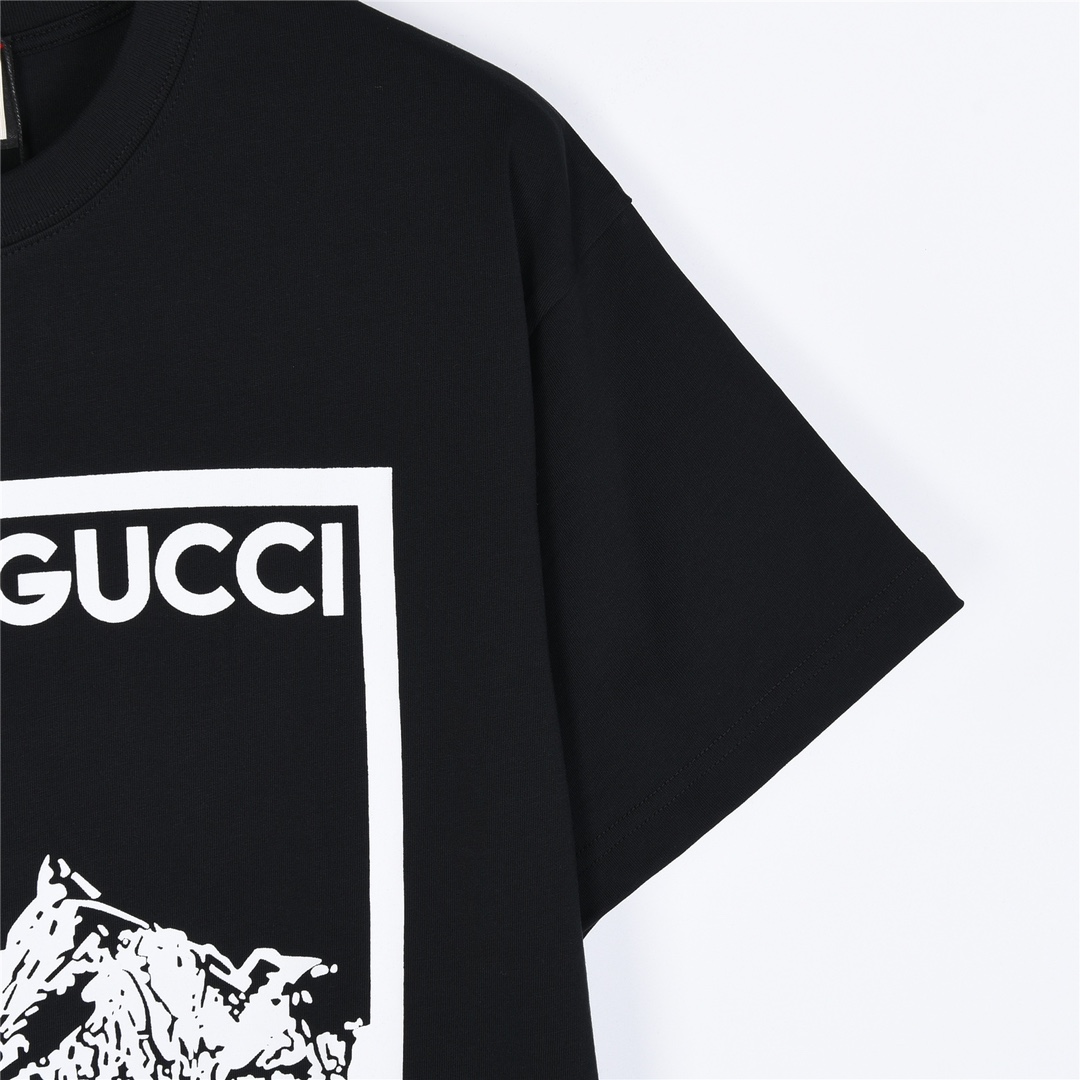 Gucci/古驰 24ss 雪山滑雪logo印花短袖T恤 Gucci雪山系列