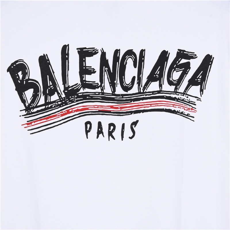 Balenciaga/巴黎世家 手绘草写可乐短袖T恤