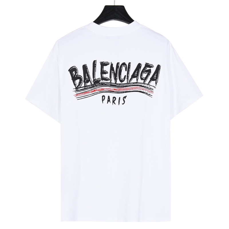 Balenciaga/巴黎世家 手绘草写可乐短袖T恤