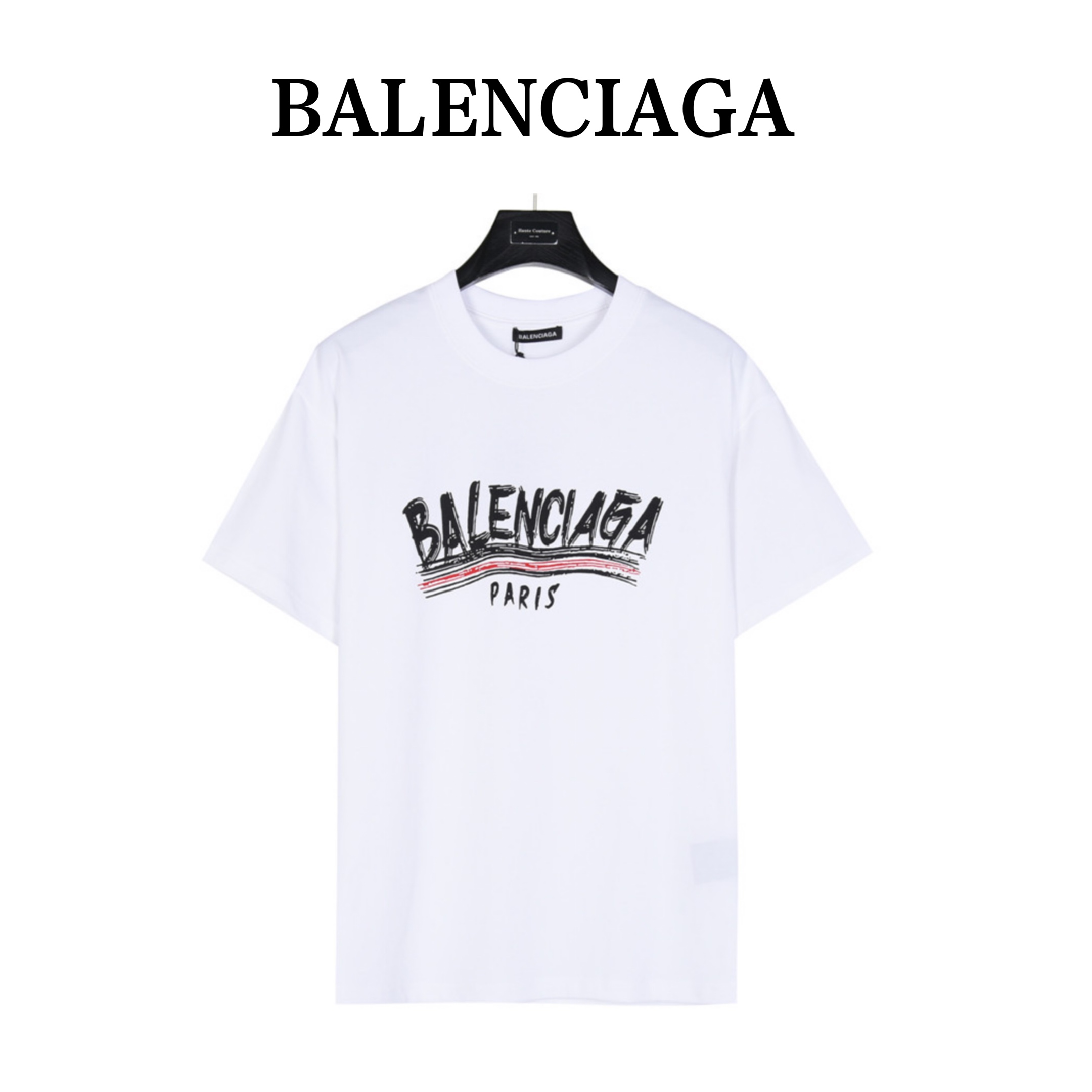 Balenciaga/巴黎世家 手绘草写可乐短袖T恤