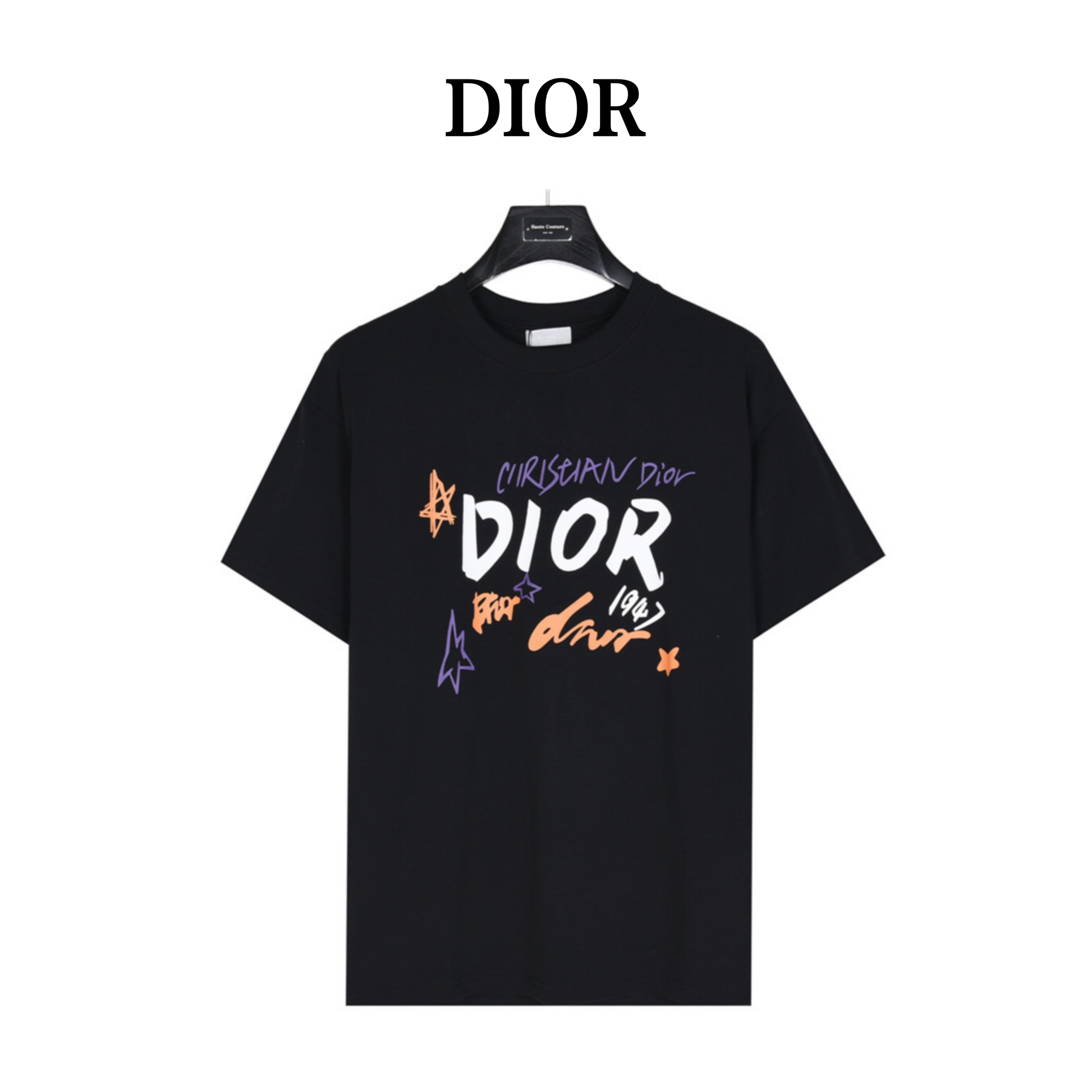 Dior/迪奥 手绘草写logo涂鸦短袖T恤