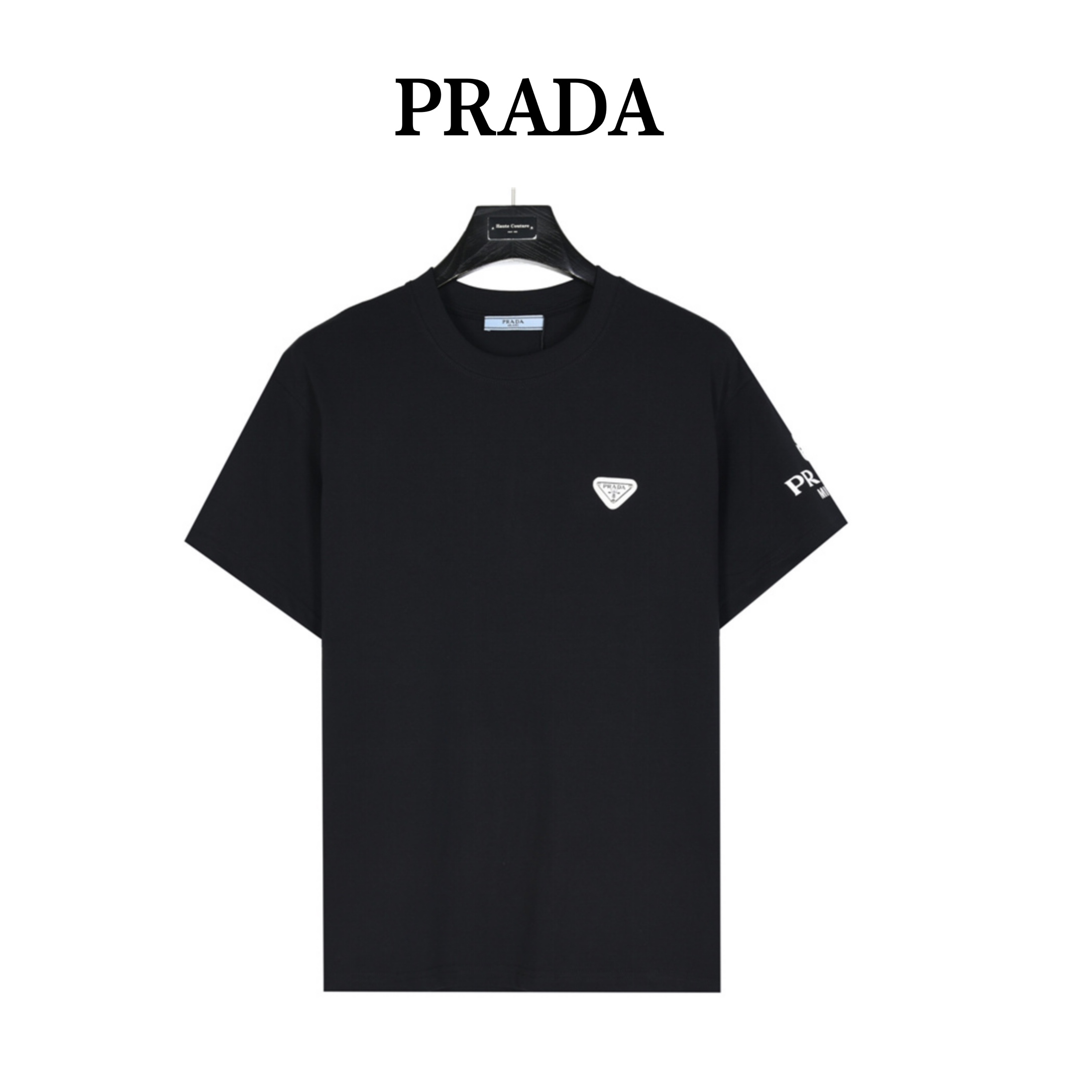 Prada/普拉达 三角标单袖大Logo短袖T恤 男女同款全新美学灵感趣味设计