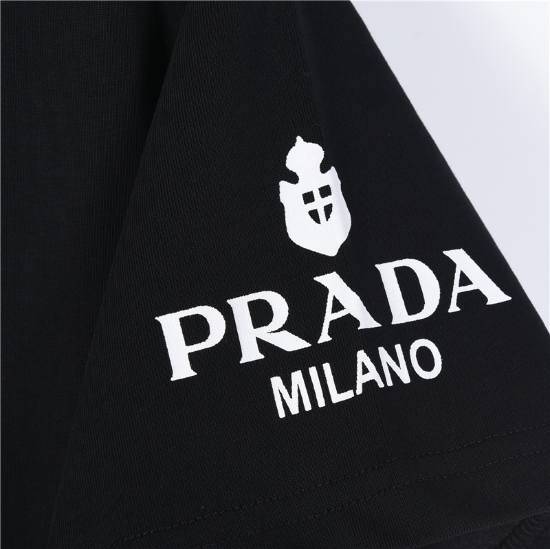 Prada/普拉达 三角标单袖大Logo短袖T恤 男女同款全新美学灵感趣味设计