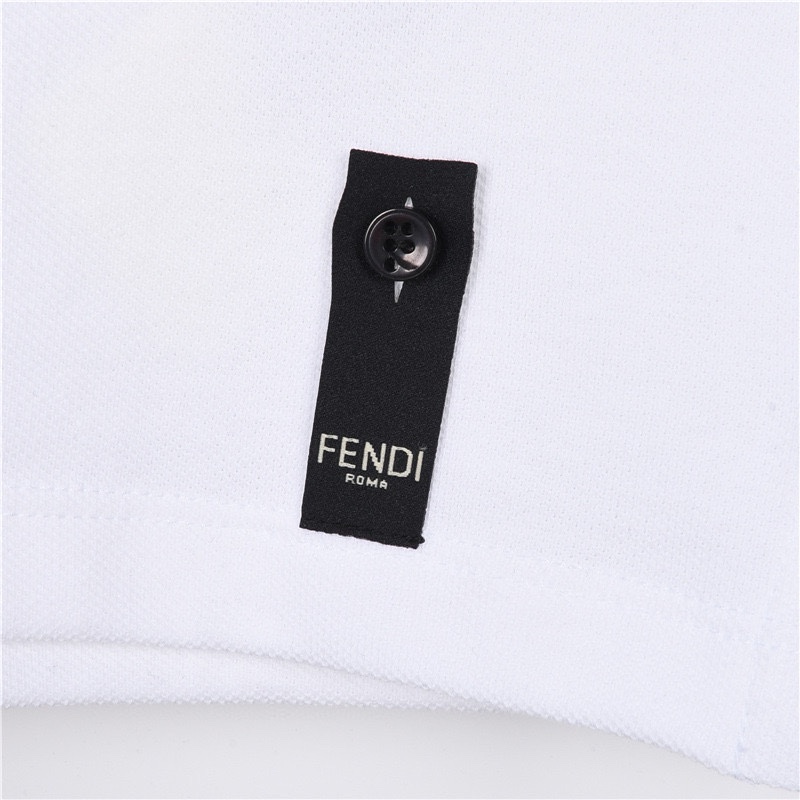 Fendi/芬迪 胸口双F字母刺绣经典款短袖POLO衫