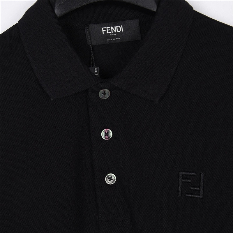 Fendi/芬迪 胸口双F字母刺绣经典款短袖POLO衫