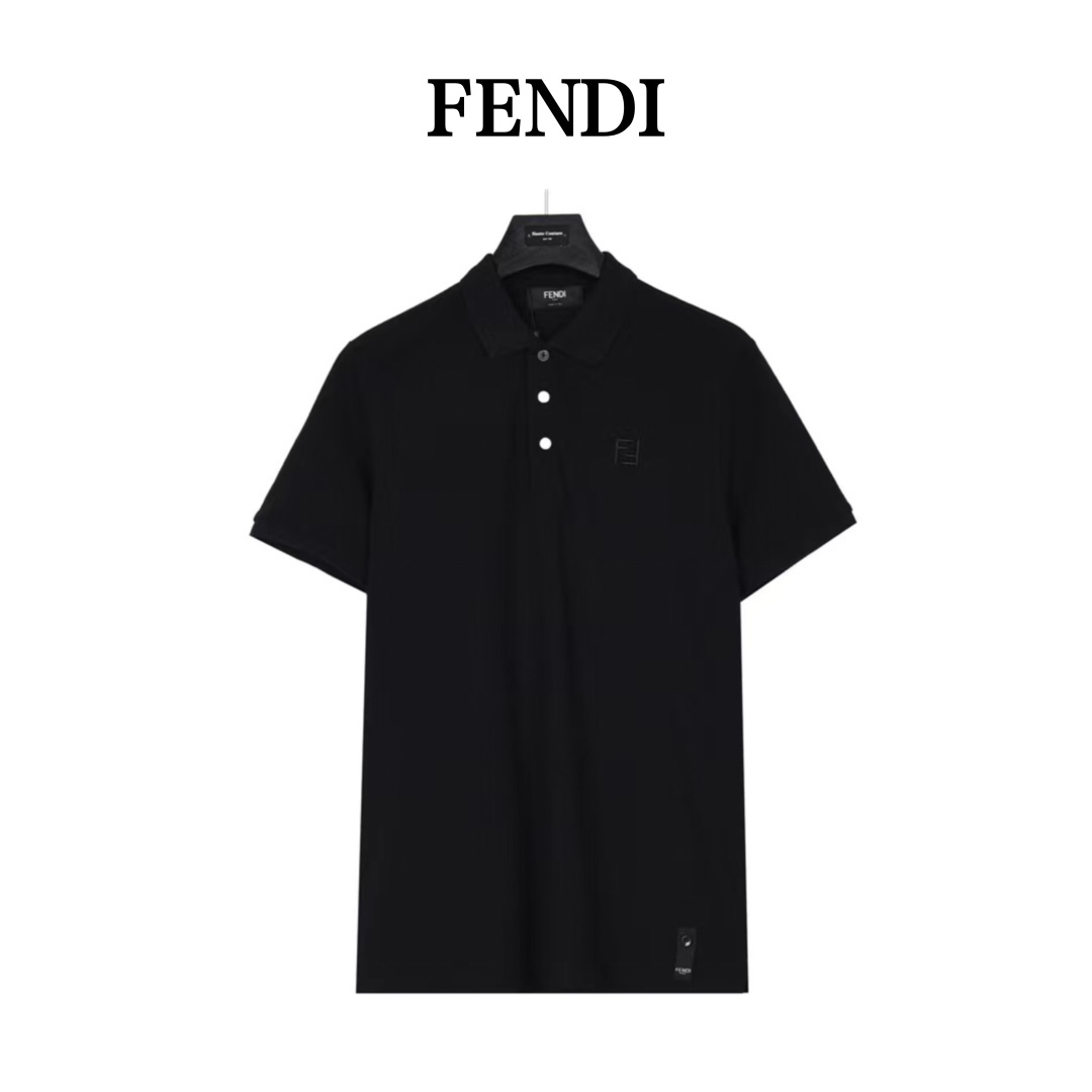 Fendi/芬迪 胸口双F字母刺绣经典款短袖POLO衫