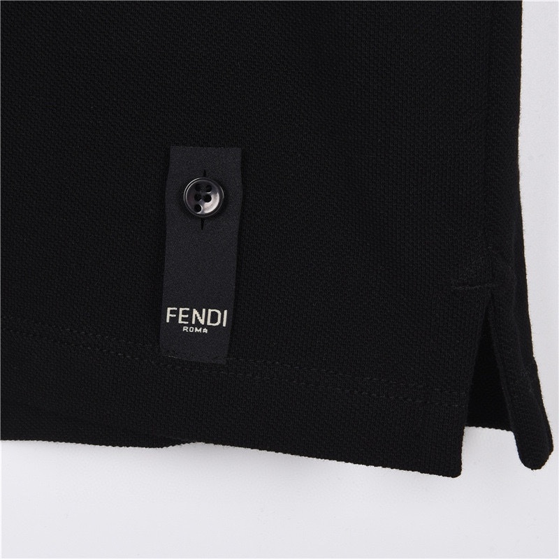 Fendi/芬迪 胸口双F字母刺绣经典款短袖POLO衫