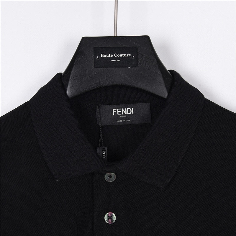 Fendi/芬迪 胸口双F字母刺绣经典款短袖POLO衫