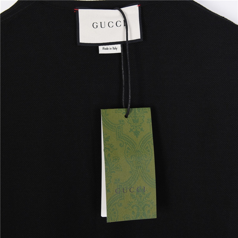 Gucci/古驰 红绿条纹1921限定口袋polo短袖