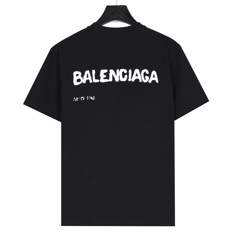 Balenciaga巴黎世家 经典款前后水墨印花短袖