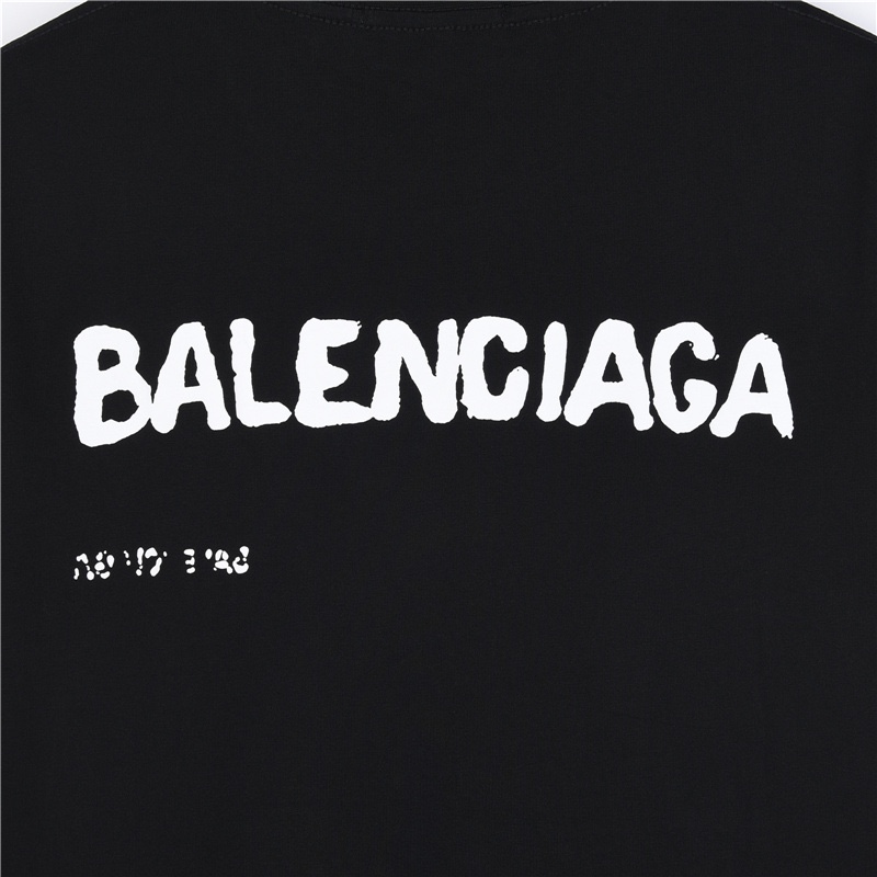 Balenciaga巴黎世家 经典款前后水墨印花短袖