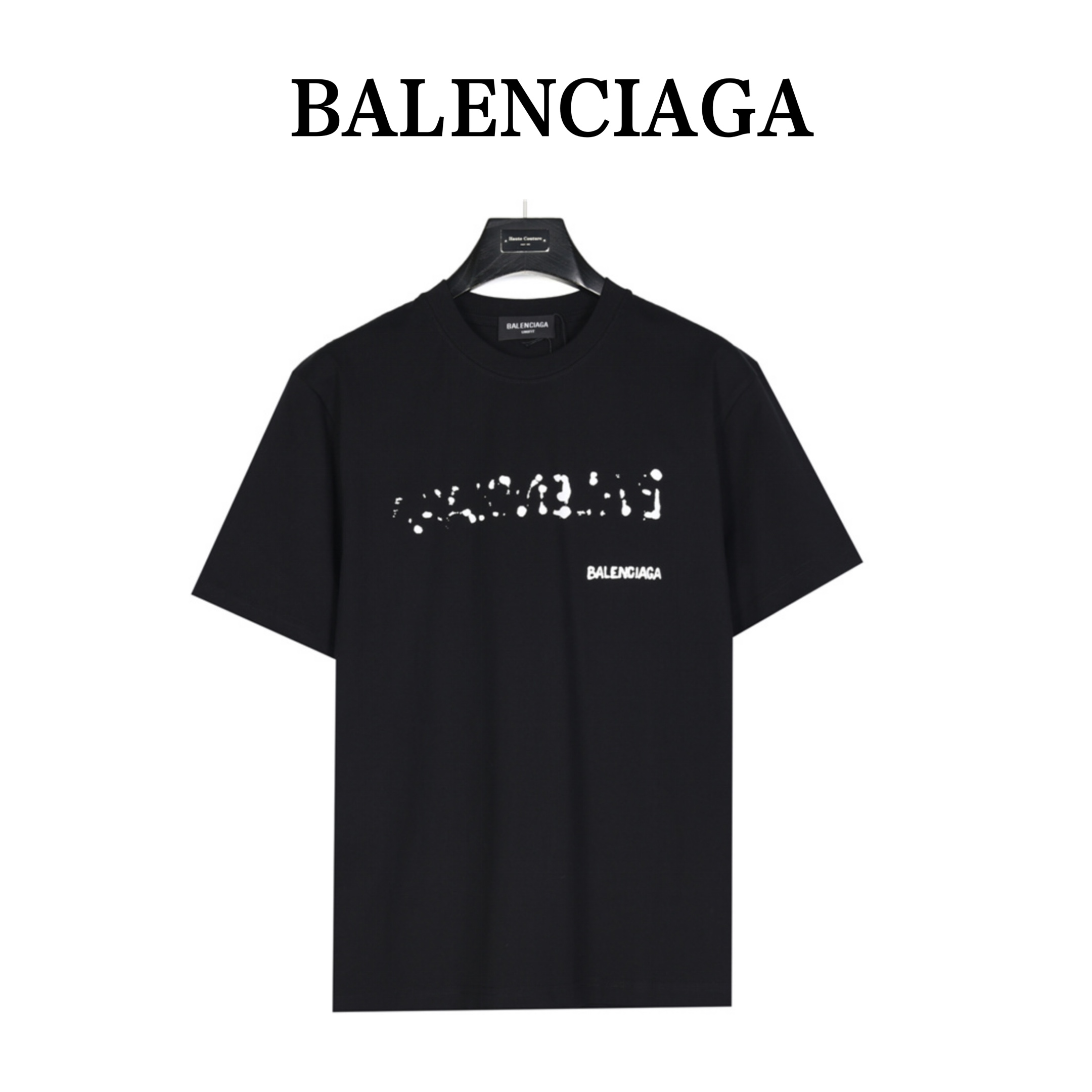 Balenciaga巴黎世家 经典款前后水墨印花短袖