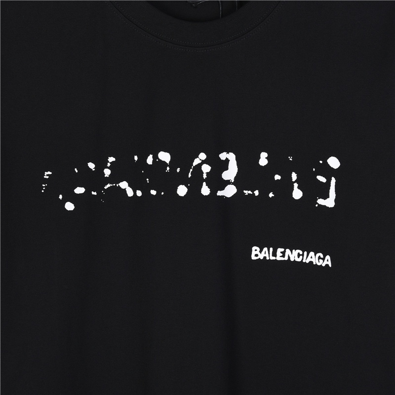 Balenciaga巴黎世家 经典款前后水墨印花短袖