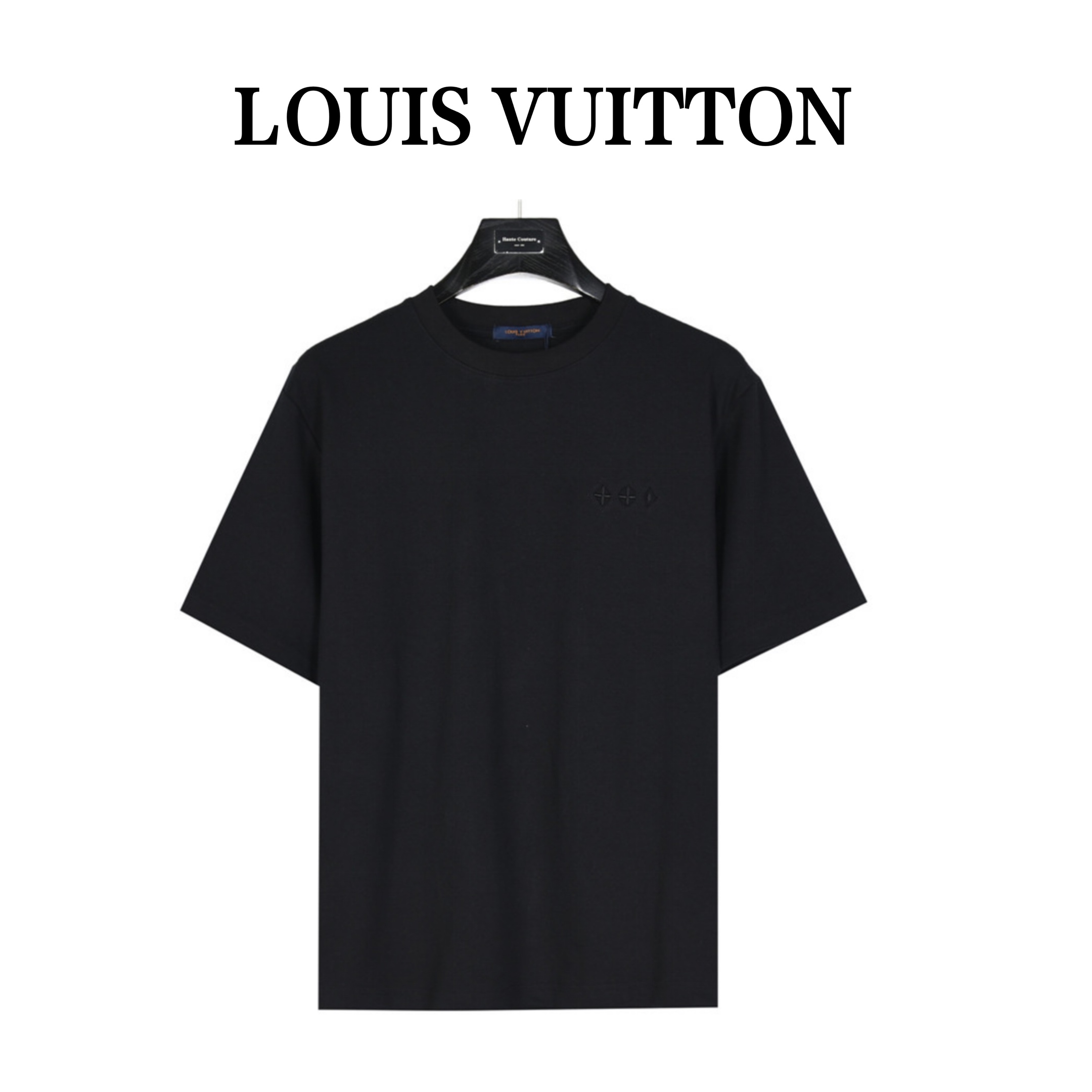 Louis Vuitton/路易威登 24ss 重工裁剪大logo老花贴布拼接短袖T恤