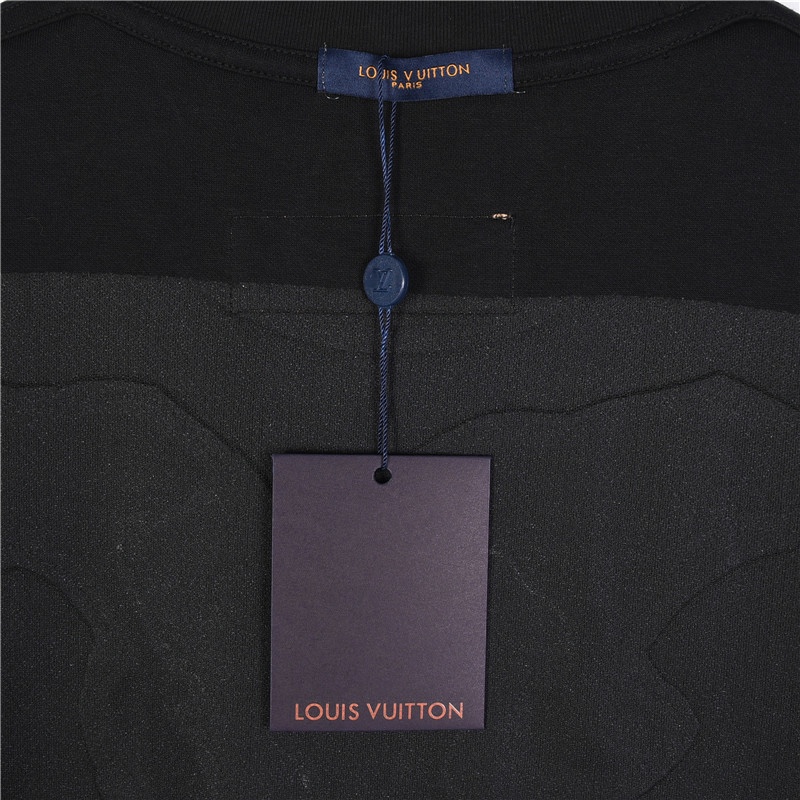 Louis Vuitton/路易威登 24ss 重工裁剪大logo老花贴布拼接短袖T恤