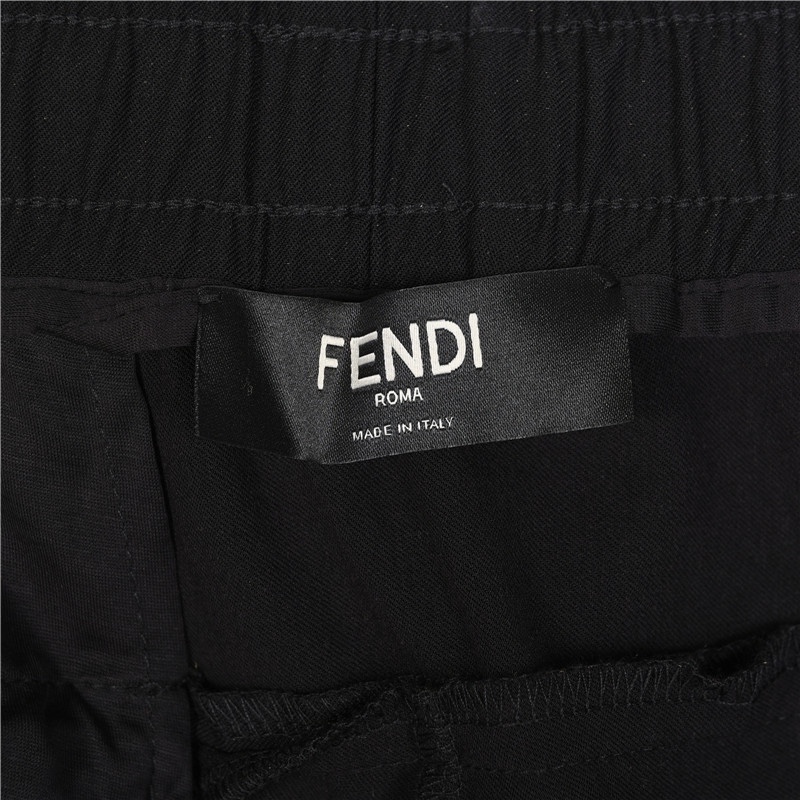 Fendi/芬迪 黄条撞色拼接休闲弹力长裤