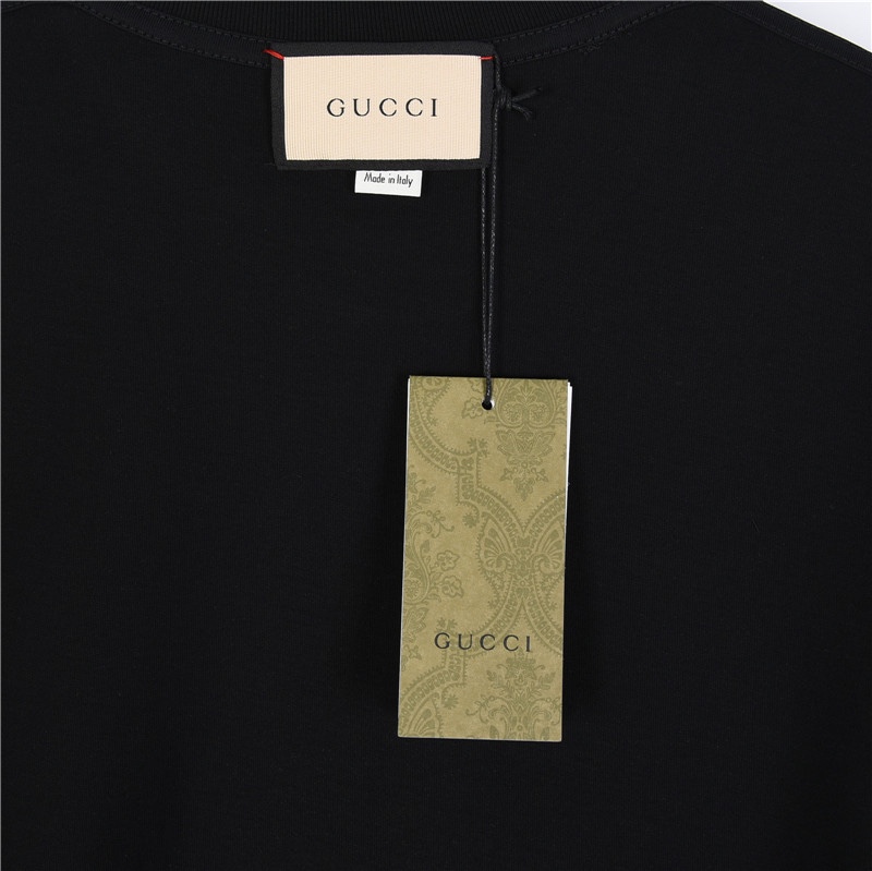 古驰GUCCI 24ss印花短袖 甄选长绒棉纱260g精纺高支重磅定织定染面料