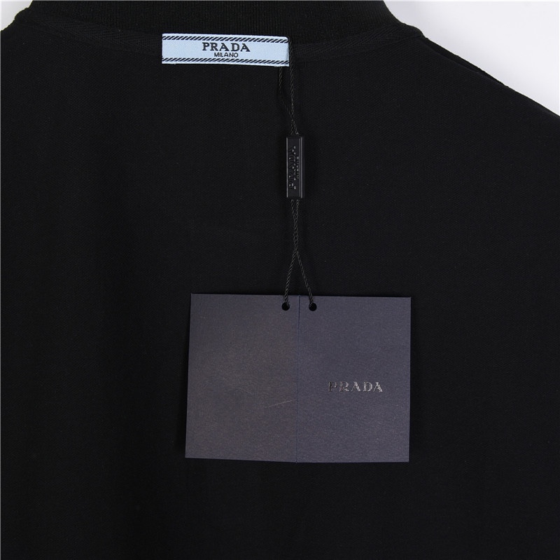 180 Prada/ 普拉达 徽标logo刺绣短袖Polo衫 客供精仿棉打造珠地材质面料 夏季新款T恤翻领短袖POLO衫