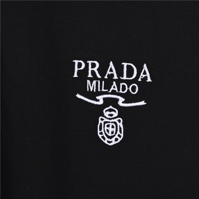 180 Prada/ 普拉达 徽标logo刺绣短袖Polo衫 客供精仿棉打造珠地材质面料 夏季新款T恤翻领短袖POLO衫