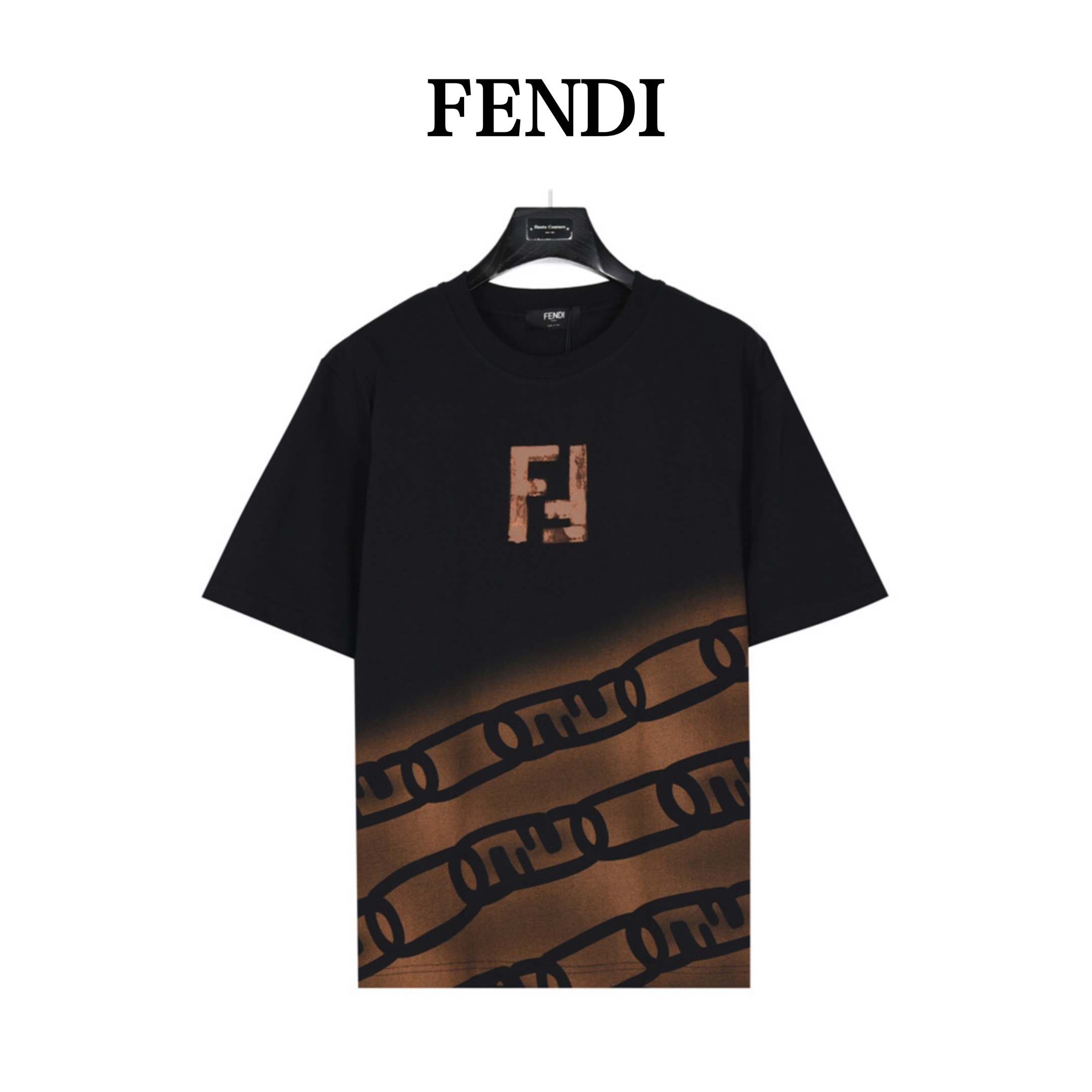 160 Fendi/ 芬迪 24ss 双F字母手绘渐变短袖T恤 低调奢华 FD经典元素