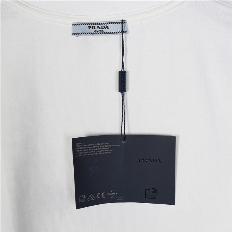Prada/普拉达 毛巾绣刺绣字母logo短袖T恤