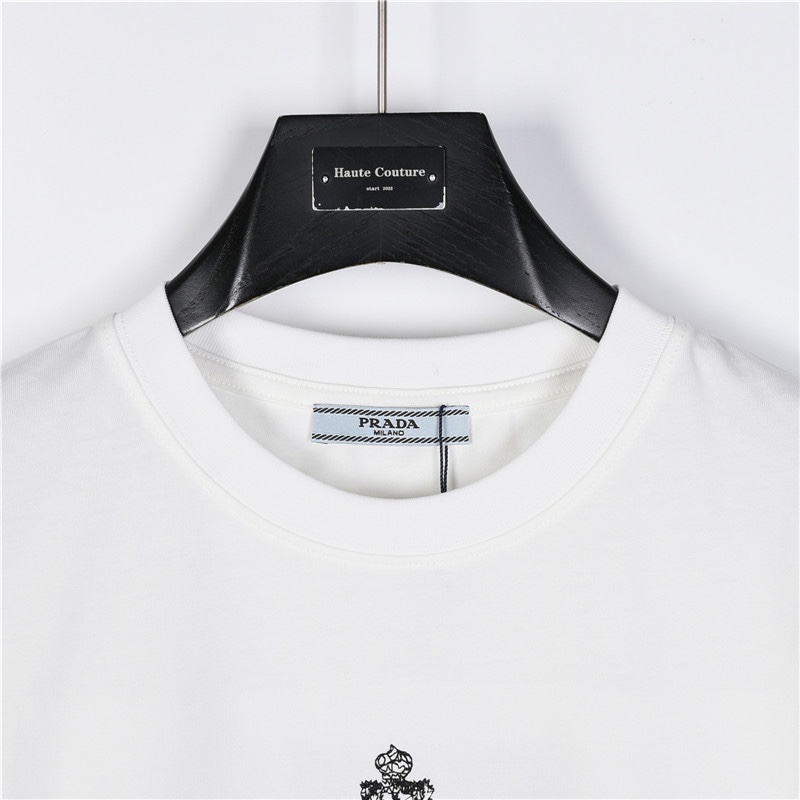 Prada/普拉达 毛巾绣刺绣字母logo短袖T恤
