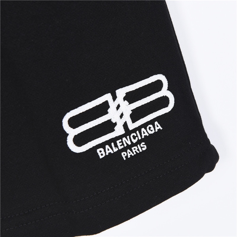 Balenciaga/巴黎世家 经典双B logo字母刺绣毛圈短裤